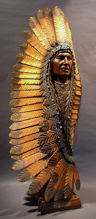 Indian Chief Wood Carving