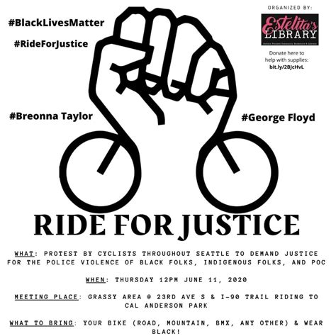 Noon Thursday Ride For Justice With Estelitas Library Nicholas Brown