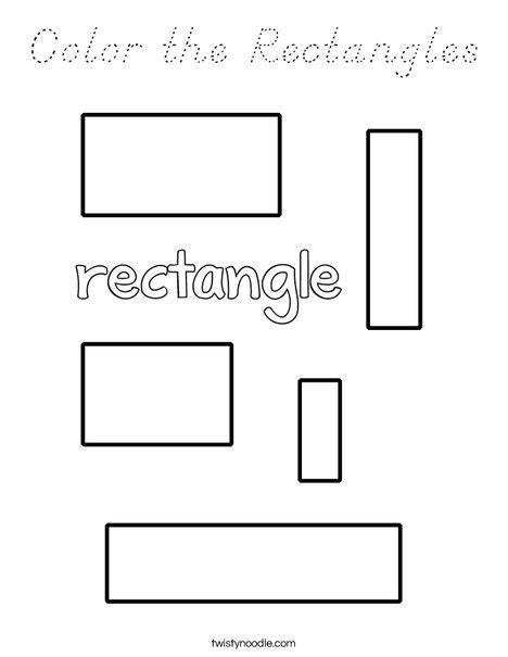 Color The Rectangles Coloring Page Dnealian Twisty Noodle