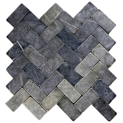 Grey Herringbone Stone Mosaic Tile Subway Tile Outlet
