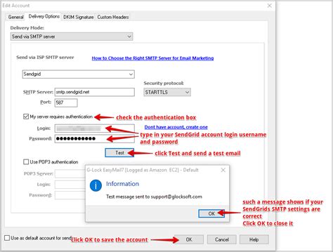 How To Use Sendgrids Smtp Settings In Easymail7 To Send Email