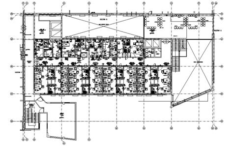 Second Floor Layout Plan Details Of Multi Specialty Multi Level Hospital Dwg File Cadbull