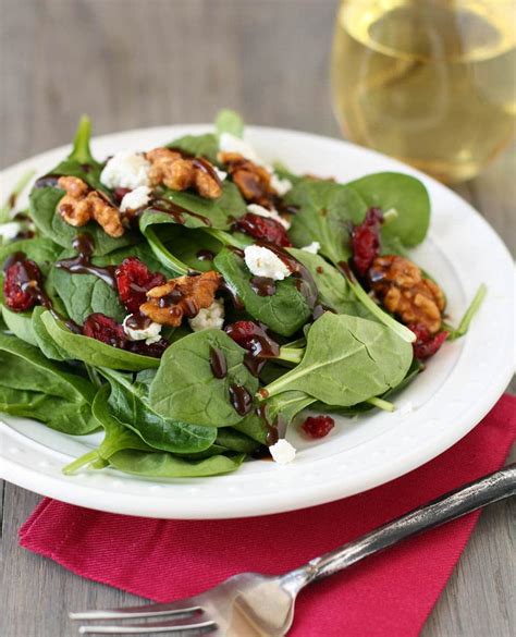 Spinach Salad With Goat Cheese Craisins And Balsamic