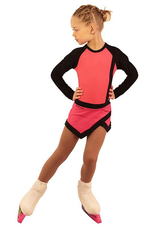Icedress Figure Skating Dress Thermal Icesports Hot Coral With Black