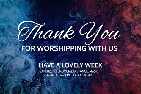 Copy Of Thank You For Worshipping With Us Poster Postermywall