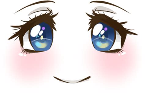 Cute Anime Eyes Png Cute Face Smile Blush Blueeyes Anime Animegirl