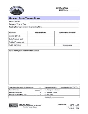 Hydrant Flow Test Form Fill And Sign Printable Template Online
