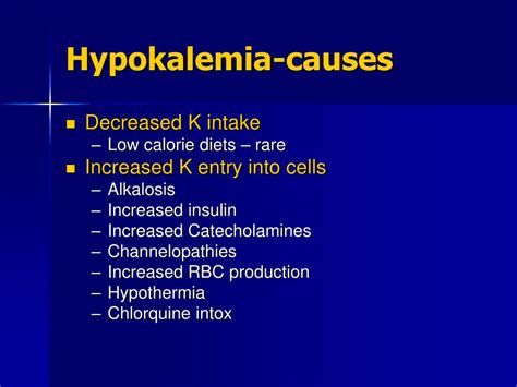 Ppt Hypokalemia Causes Powerpoint Presentation Free Download Id