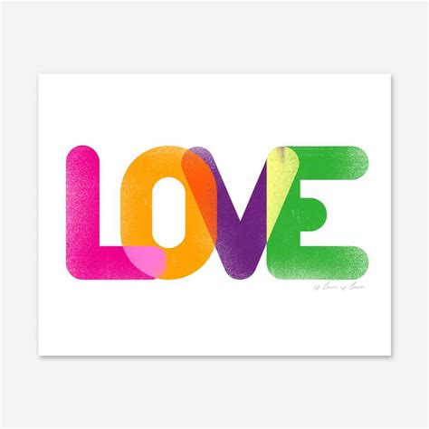 Love Is Love Is Love Typographic Print Etsy