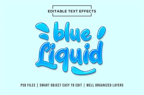 Premium Psd Blue Liquid Editable Text Effect Mockup