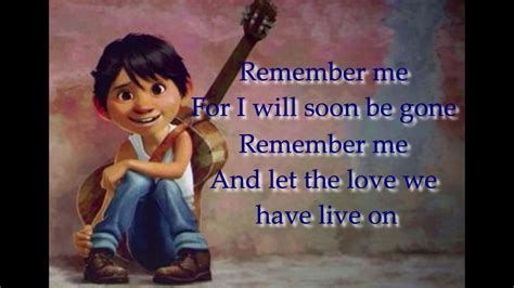 Remember Me Lyrics Coco Disney Movie Ost Youtube