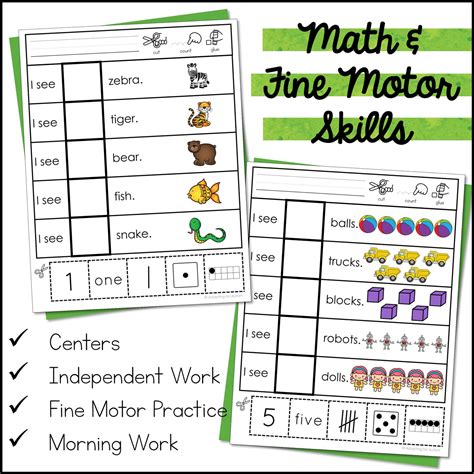 Errorless Cut And Paste Math Activities Counting 1 10 Autism Work Tasks