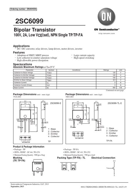 2SC6091 Datasheet NPN Triple Diffused Planar Silicon Transistor