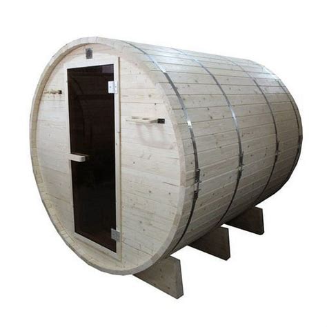 Aleko Sb6pine Outdoor Or Indoor White Pine Wet Dry Barrel Sauna 6 Kw