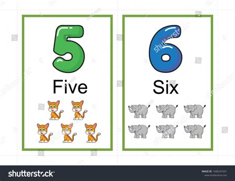 Printable Number Flashcards Teaching Number Flashcards Vector De Stock