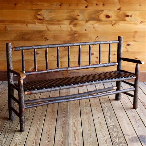 Rustic Hickory Footboard Bench | Rustic Furniture Store - Dartbrook Rustic Goods