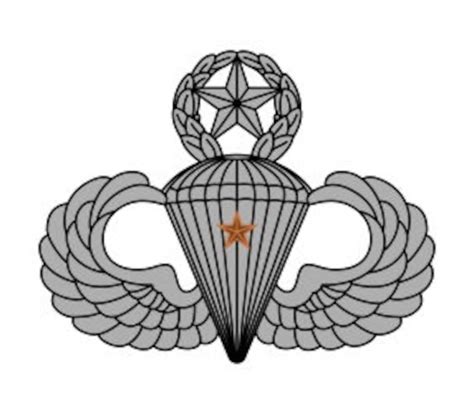 Us Army Master Parachutist Badge With 1 Combat Jump Star Vector Files