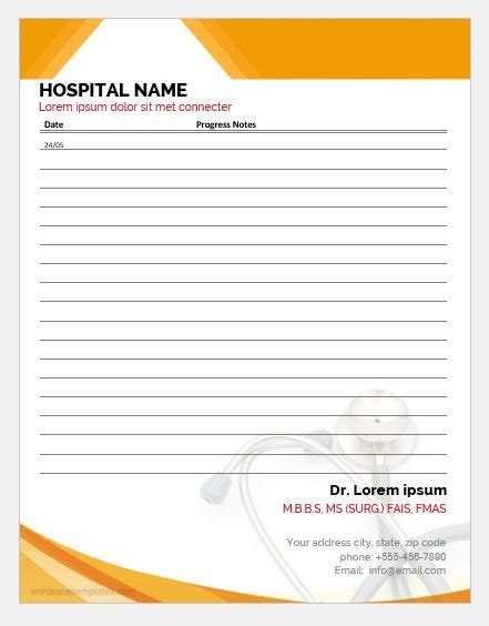 5 Nursing Progress Notes Templates For Ms Word Download