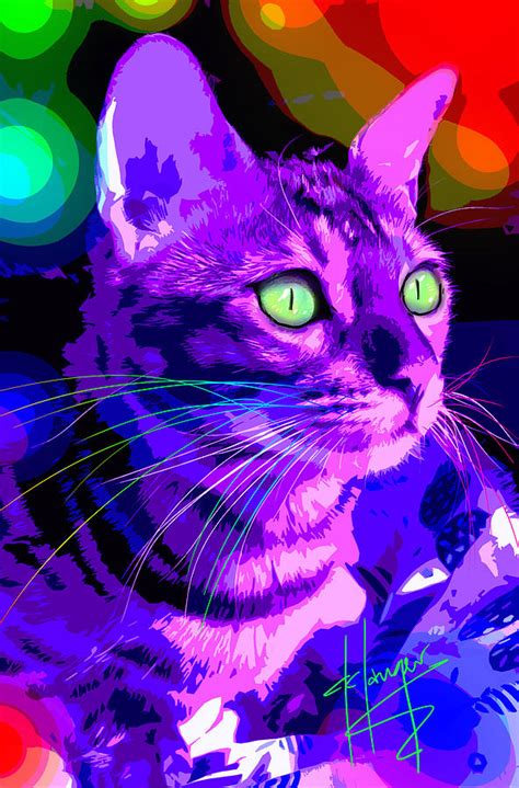 Popcat antonio is a painting by dc langer which was uploaded on april 21st, 2019. pOpCat Purple Hazel Painting by DC Langer