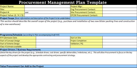 Procurement Management Plan Template Excel Excelonist