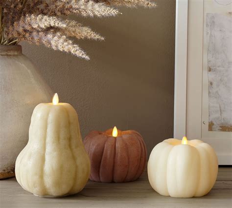 Premium Flickering Flameless Wax Pumpkin Candle Pottery Barn