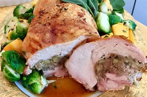 Thanksgiving Turkey Breast Roll With Turkey Sausage Stuffing Whisk And Dine