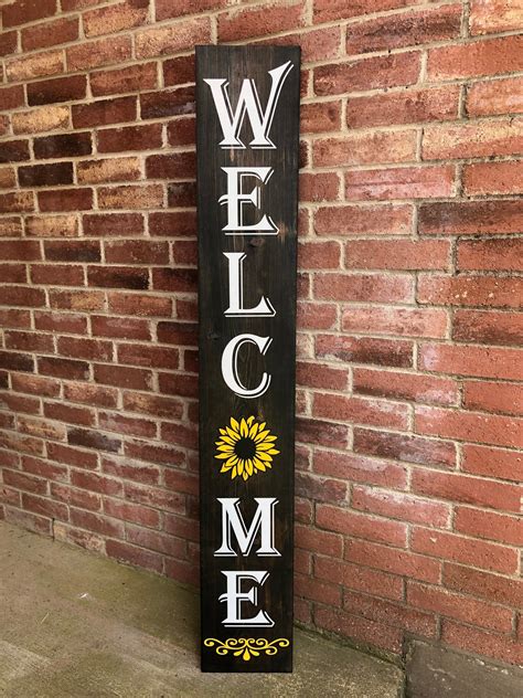 Sunflower Welcome Porch Sign Summer Porch Sign Wooden Welcome Signs