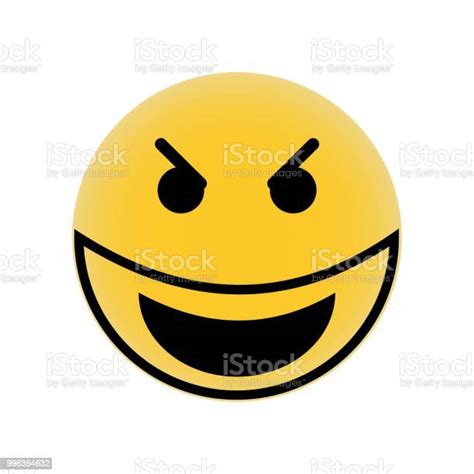 Evil Smile Square Emoticon Face Icon Vector Icon Simple Element