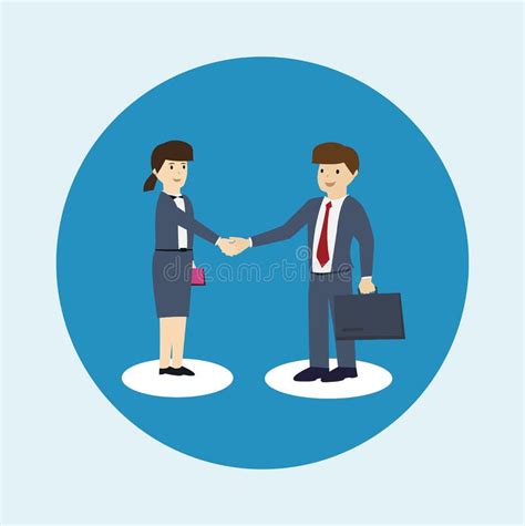 Business Man And Business Women Are Shaking Hands Stock Vector