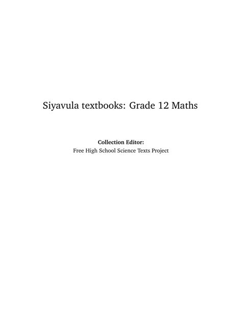 Siyavula Textbooks Grade 12 Maths 21