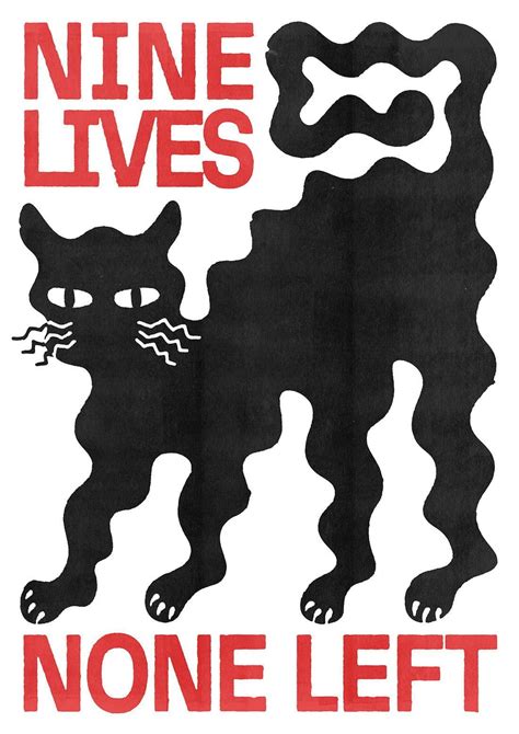 Nine Lives Unique Art Prints Contemporary Art Prints Graphic Poster