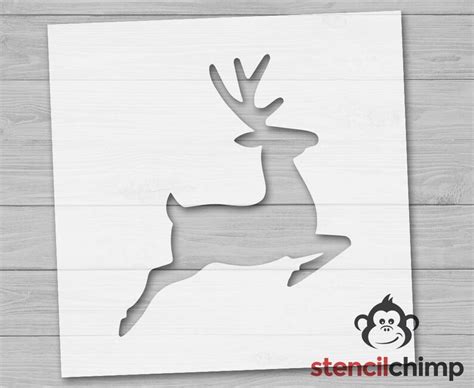 Reindeer Stencil Christmas Stencil Deer Stencil Holiday Etsy