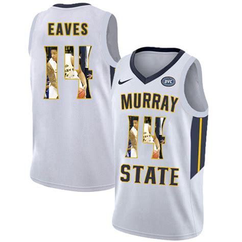 New Murray State Racers 14 Jaiveon Eaves White Fashion College