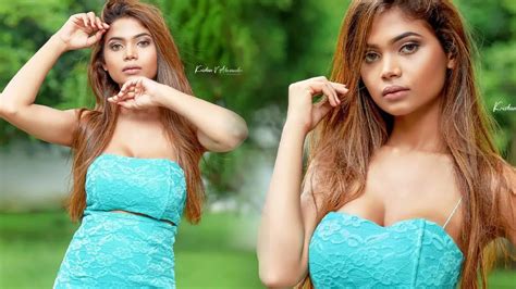 Sri Lankan Model Hasini Samuel Photoshoot In Light Blue Outfit