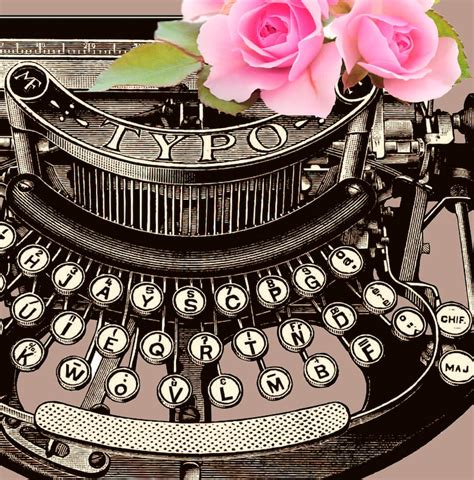 Floral Typewriter Print Vintage Retro Art Hispter Wall Art Etsy