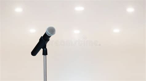 The Microphones On The Stand For Public Speaking Stock Image Image Of
