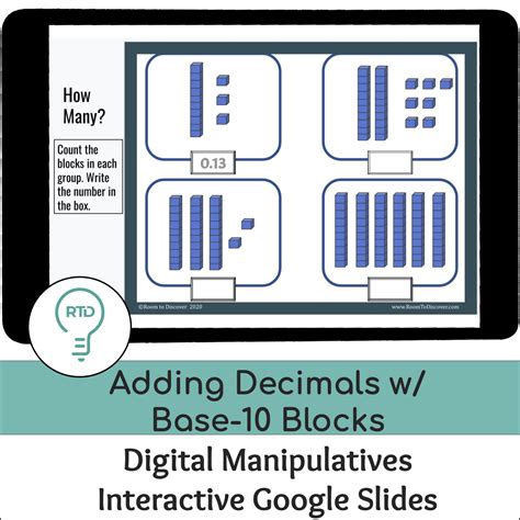 Adding Decimals To Hundredths Using Base 10 Blocks Digital Visual Models