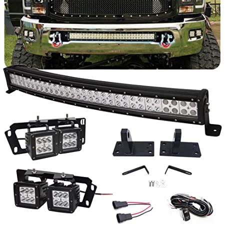 Amazon Com Inch Curved Light Bar Hidden Bumper Tow Hook Mounting Bracket Compatible With