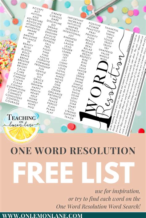 New Years One Word Resolution Classroom Activity And Bulletin Board