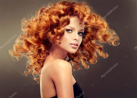 Redhead Woman With Curly Hair Stock Photo By ©edwardderule 116051738