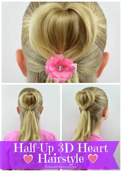 If you have a heart shaped face, these are the best haircuts and hairstyles for you! Half-Up 3D Heart Hairstyle | Valentine's Day Hairstyle ...
