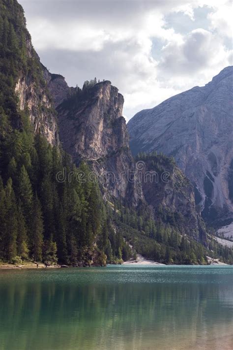 Lago Di Braies Stock Image Image Of Rock Relaxation 112152833