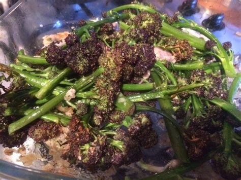 Roasted Purple Sprouting Broccoli With Parmesan And Garlic Vegetarian Recipes Broccoli Roast