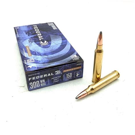 Federal Power Shok 300 Win Mag 150 Grain Jacketed Soft Point Ammunition