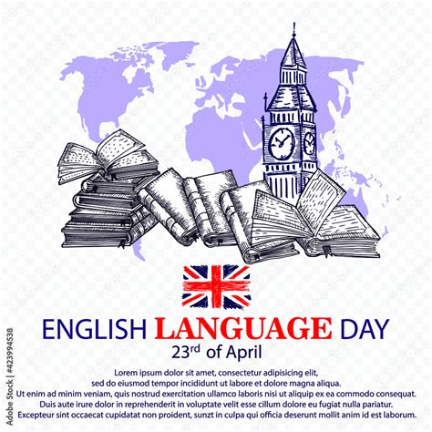 English Language Day Poster And Banner Vector Stock Vector Adobe Stock