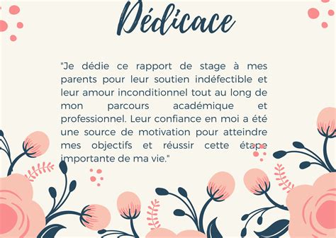 Dedicaces Pour Rapport De Stage