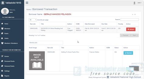 As you would expect from a fully fledged library management system, library manager can also issue and deposit books, digital media, magazines and newspapers. Library Management System with Barcode | Free source code ...