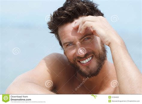 Smiling Handsome Man At The Sea Stock Photo Image Of