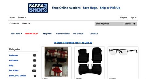 Access Sabbashop Com Sabbashop Com Online Auctions Save Huge Ship Or Pick Up