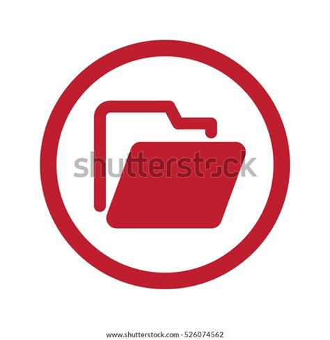 Flat Red Folder Icon Circle On Stock Illustration 526074562 Shutterstock